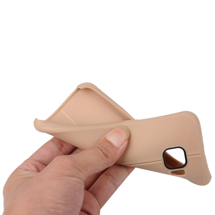 For Galaxy S6 Edge Leather Texture TPU Case
