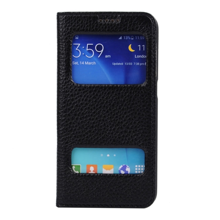 For Galaxy S6 / G920 Horizontal Flip Genuine Leather Case with Holder & Caller ID Display