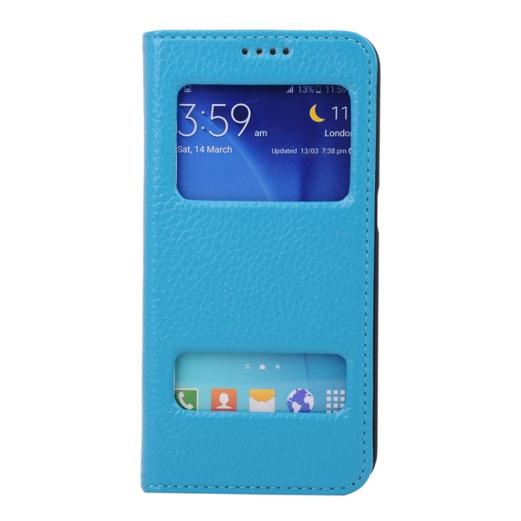 For Galaxy S6 / G920 Horizontal Flip Genuine Leather Case with Holder & Caller ID Display