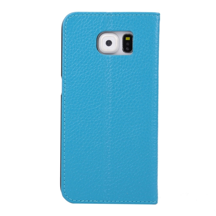 For Galaxy S6 / G920 Horizontal Flip Genuine Leather Case with Holder & Caller ID Display