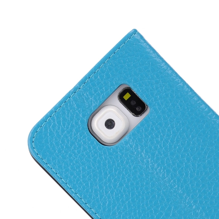 For Galaxy S6 / G920 Horizontal Flip Genuine Leather Case with Holder & Caller ID Display