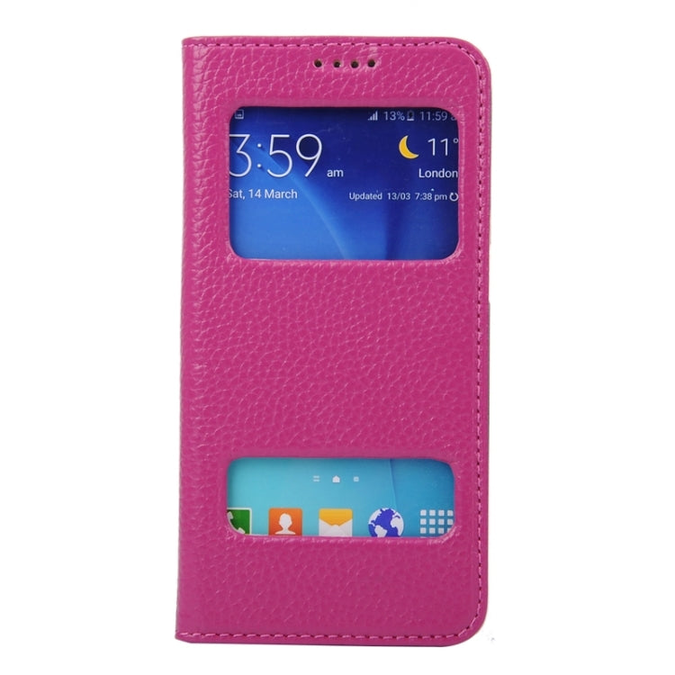 For Galaxy S6 / G920 Horizontal Flip Genuine Leather Case with Holder & Caller ID Display