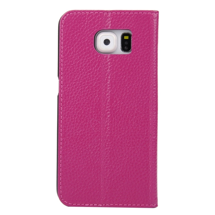 For Galaxy S6 / G920 Horizontal Flip Genuine Leather Case with Holder & Caller ID Display