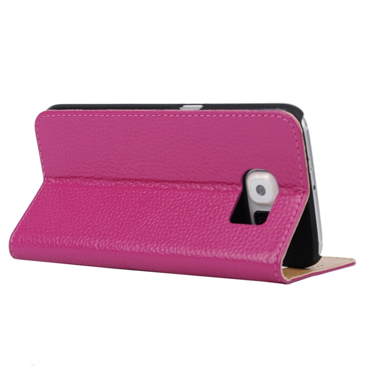 For Galaxy S6 / G920 Horizontal Flip Genuine Leather Case with Holder & Caller ID Display