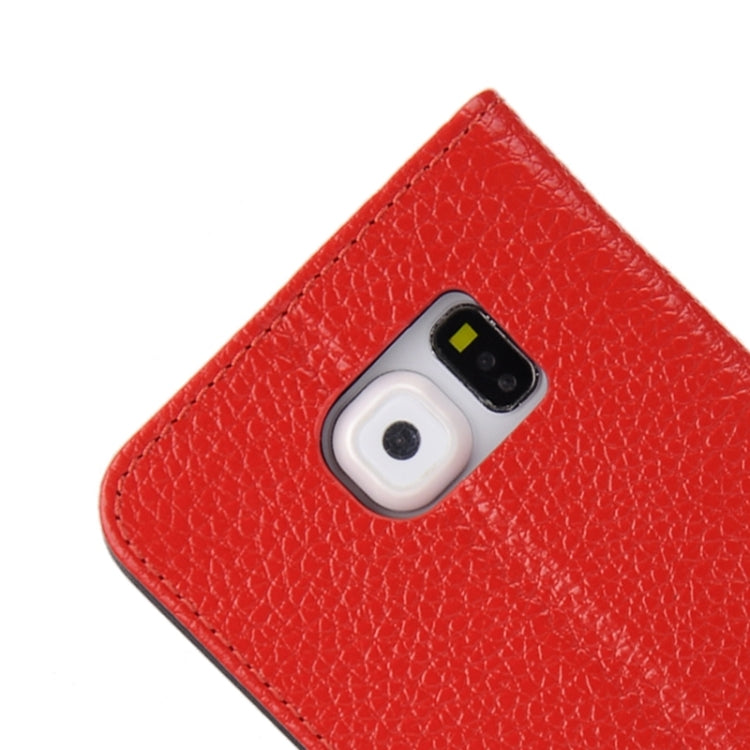 For Galaxy S6 / G920 Horizontal Flip Genuine Leather Case with Holder & Caller ID Display