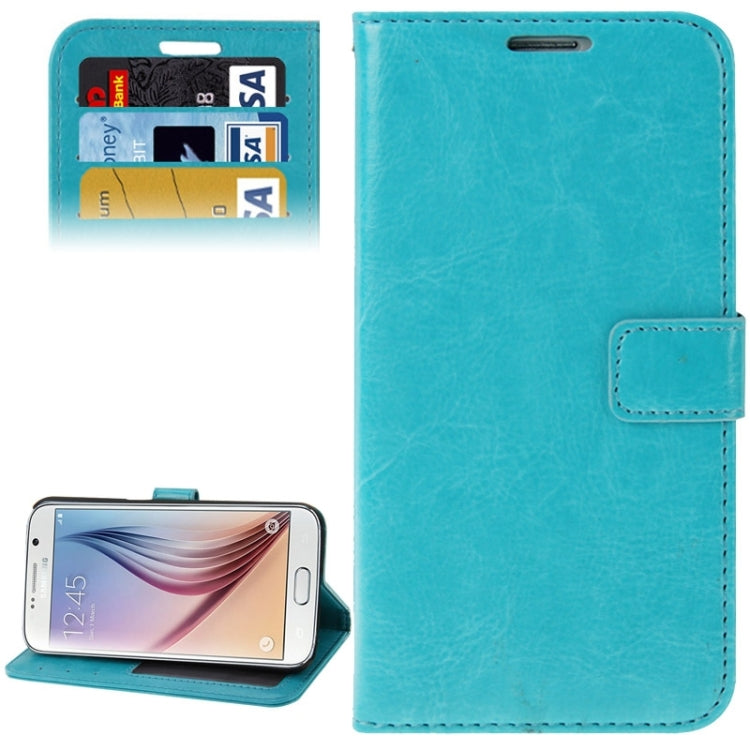 For Galaxy S6 / G920 Crazy Horse Texture Flip Leather Case with Holder & Card Slots & Wallet
