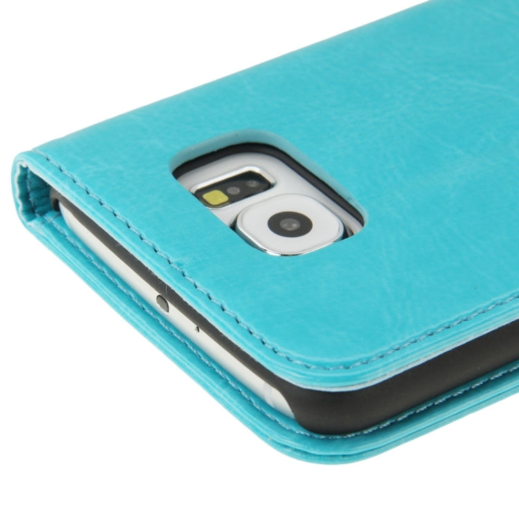 For Galaxy S6 / G920 Crazy Horse Texture Flip Leather Case with Holder & Card Slots & Wallet