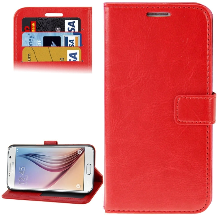 For Galaxy S6 / G920 Crazy Horse Texture Flip Leather Case with Holder & Card Slots & Wallet