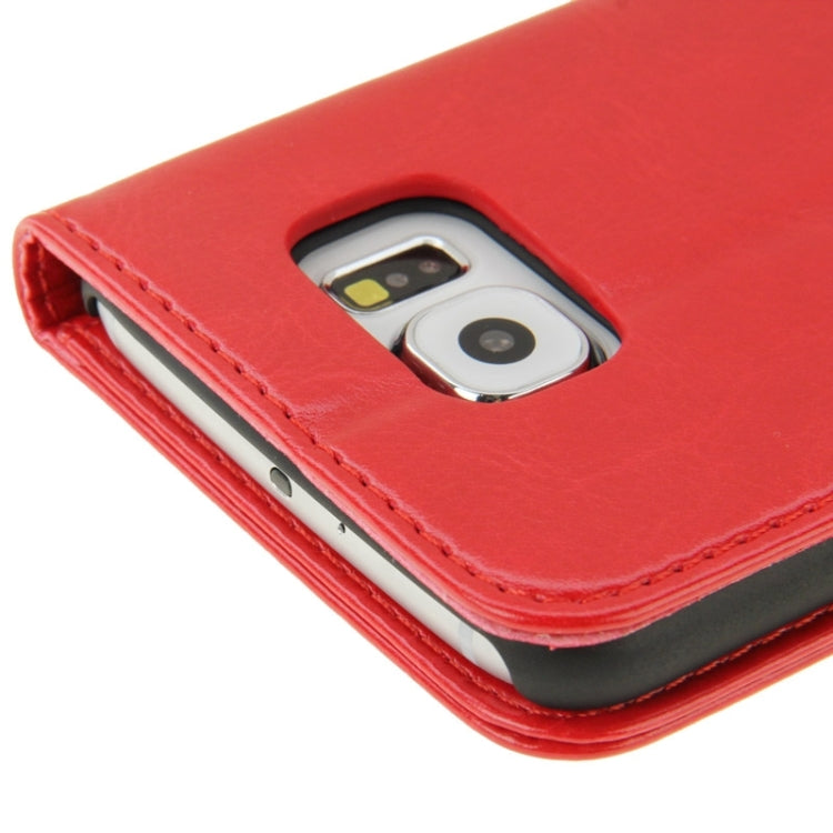 For Galaxy S6 / G920 Crazy Horse Texture Flip Leather Case with Holder & Card Slots & Wallet