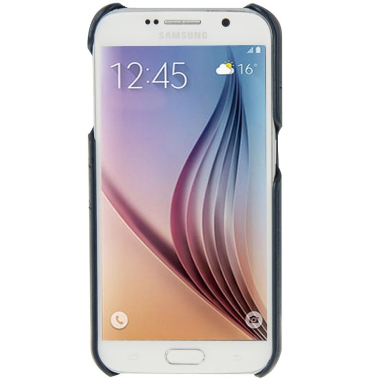 For Galaxy S6 / G920 Deluxe Retro PU Leather Back Cover Case with Card Slots with Fashion Logo