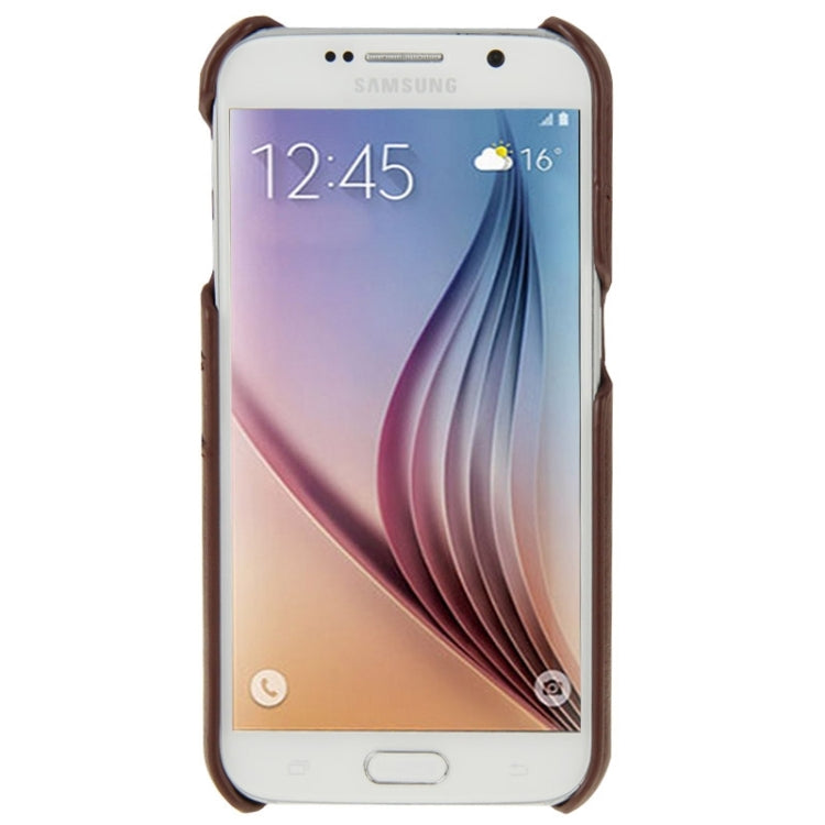 For Galaxy S6 / G920 Deluxe Retro PU Leather Back Cover Case with Card Slots with Fashion Logo