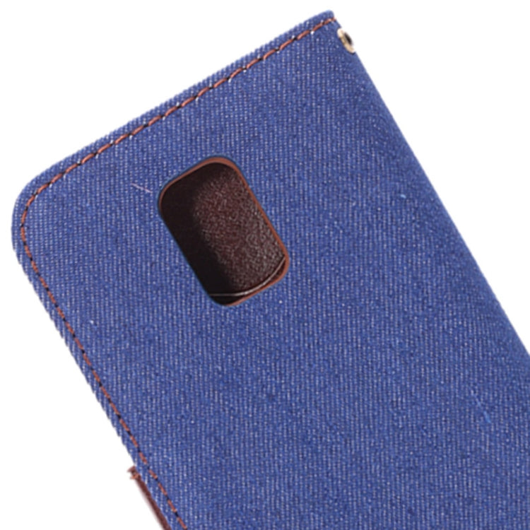 Denim Texture Horizontal Flip Leather Case with Card Slots & Holder for Galaxy S5 mini / G800(Dark Blue)