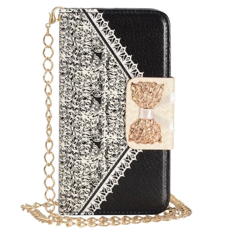 For Galaxy S6 / G920 Bowknot Wallet Style Leather Case with Chain & Card Slots