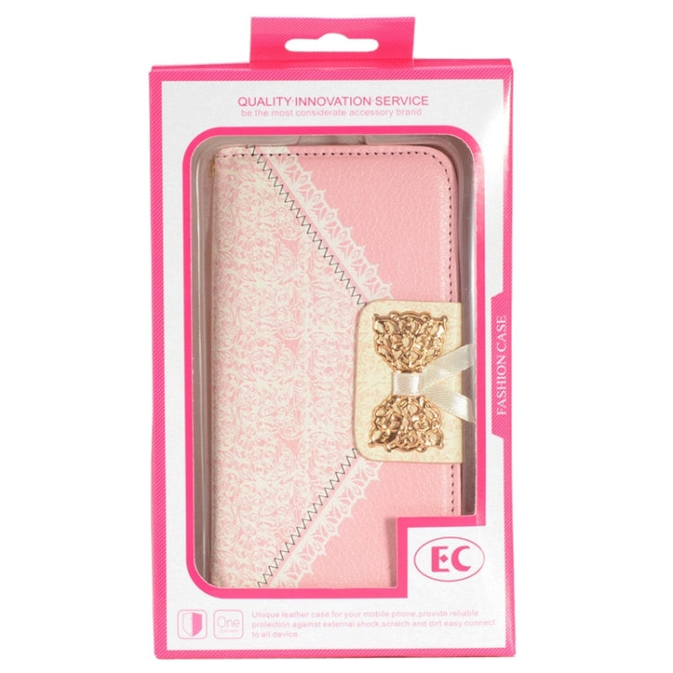 For Galaxy S6 / G920 Bowknot Wallet Style Leather Case with Chain & Card Slots