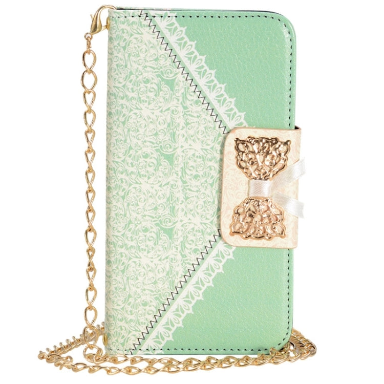 For Galaxy S6 / G920 Bowknot Wallet Style Leather Case with Chain & Card Slots