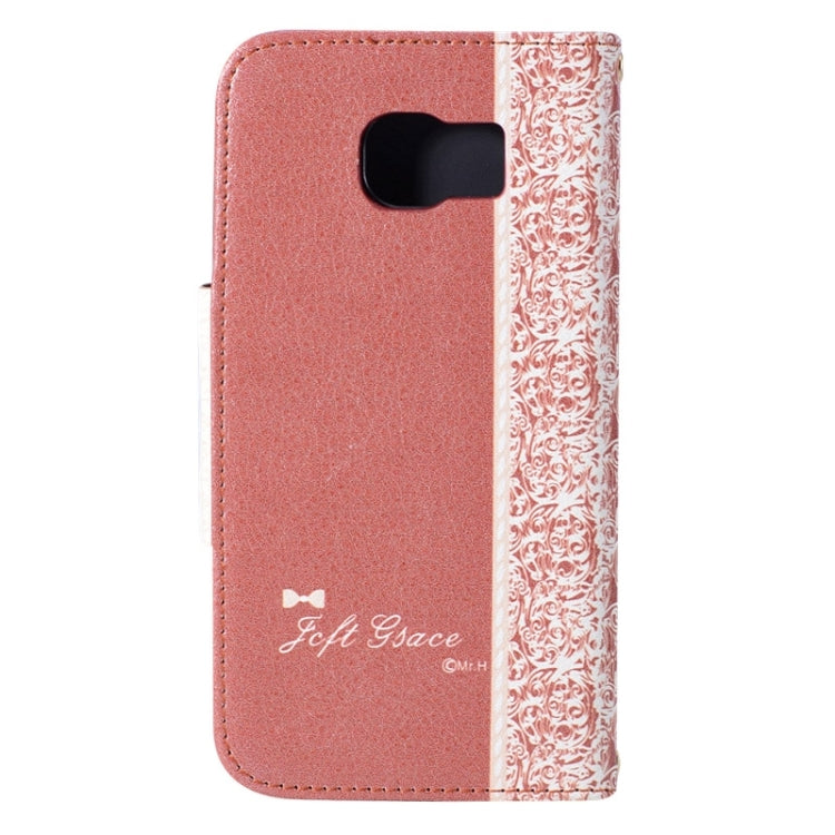 For Galaxy S6 / G920 Bowknot Wallet Style Leather Case with Chain & Card Slots