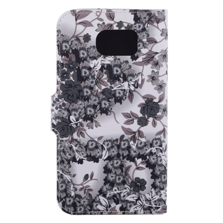 For Galaxy S6 / G920 Flowers Pattern Horizontal Flip Magnetic Buckle Leather Case with Card Slots & Holder