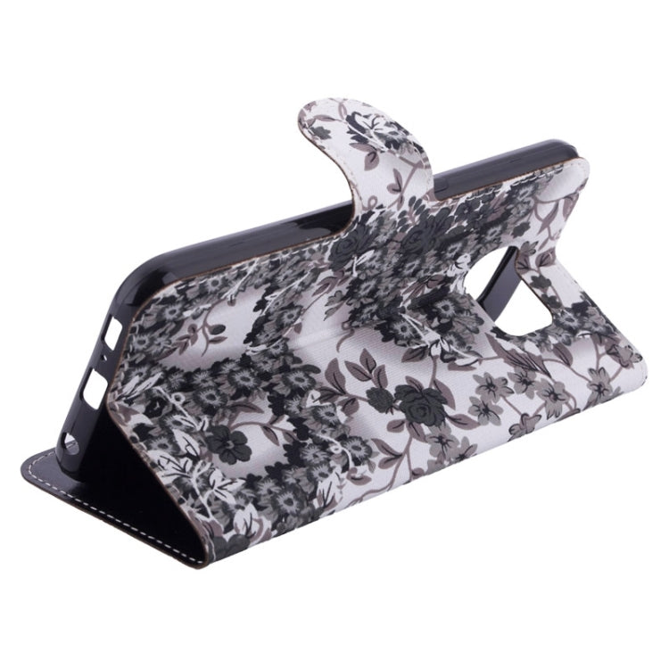 For Galaxy S6 / G920 Flowers Pattern Horizontal Flip Magnetic Buckle Leather Case with Card Slots & Holder