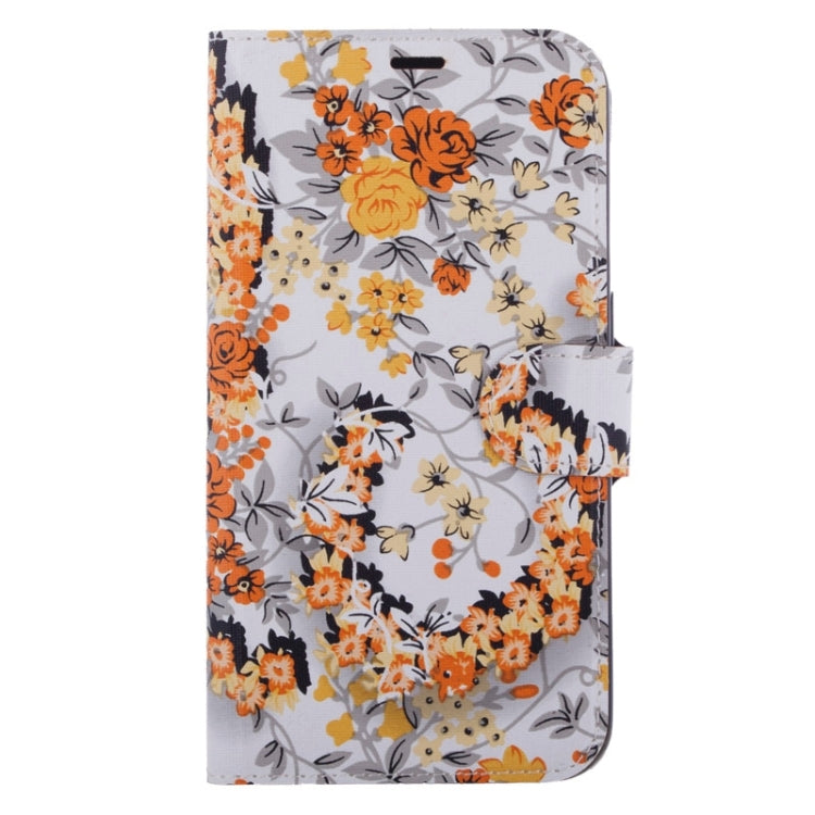 For Galaxy S6 / G920 Flowers Pattern Horizontal Flip Magnetic Buckle Leather Case with Card Slots & Holder