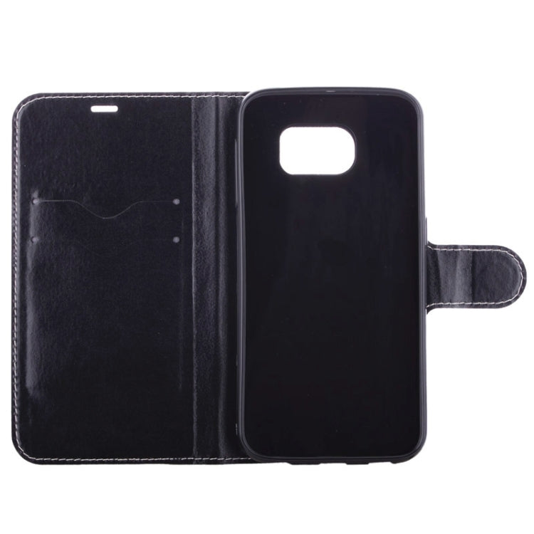 For Galaxy S6 / G920 Flowers Pattern Horizontal Flip Magnetic Buckle Leather Case with Card Slots & Holder