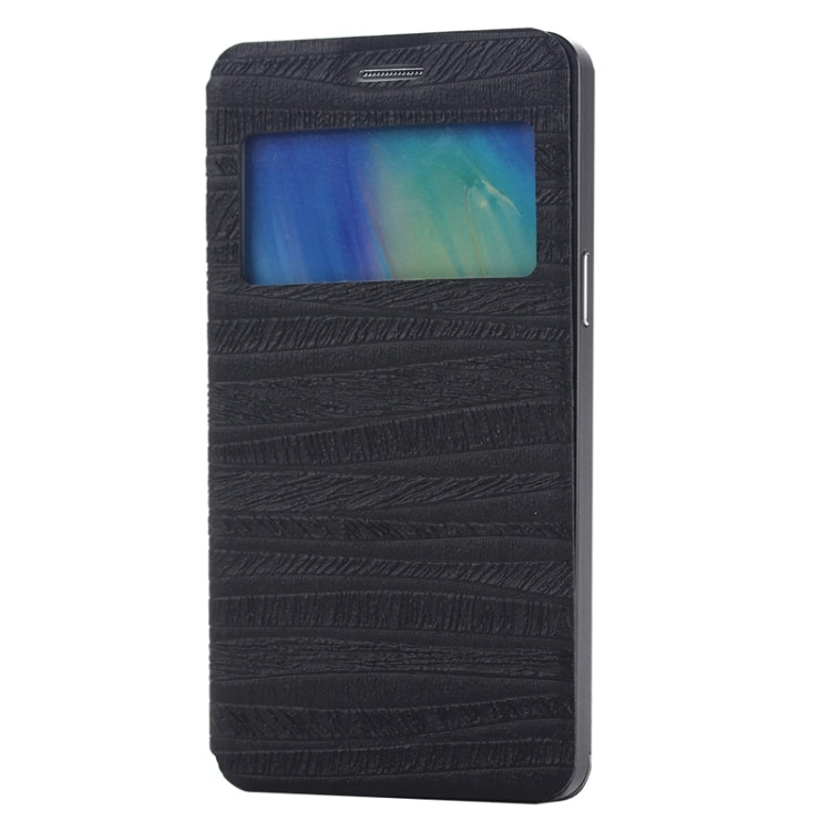 2 in 1 Metal Bumper Frame Horizontal Flip Leather Case with Caller ID Display and Holder for Galaxy A5 / A500F