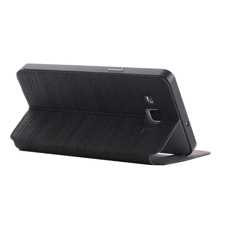 2 in 1 Metal Bumper Frame Horizontal Flip Leather Case with Caller ID Display and Holder for Galaxy A5 / A500F