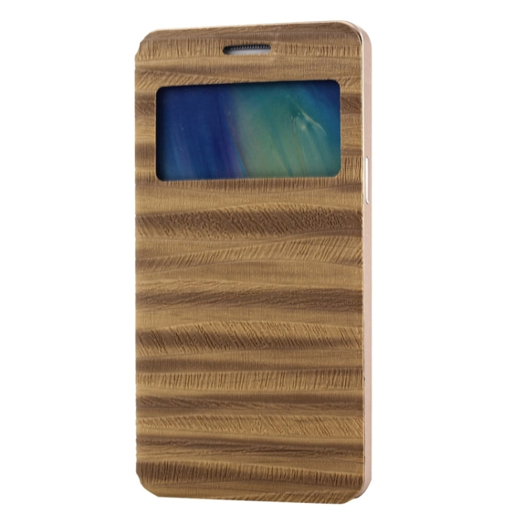 2 in 1 Metal Bumper Frame Horizontal Flip Leather Case with Caller ID Display and Holder for Galaxy A5 / A500F