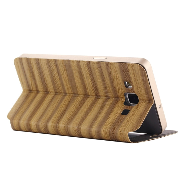 2 in 1 Metal Bumper Frame Horizontal Flip Leather Case with Caller ID Display and Holder for Galaxy A5 / A500F
