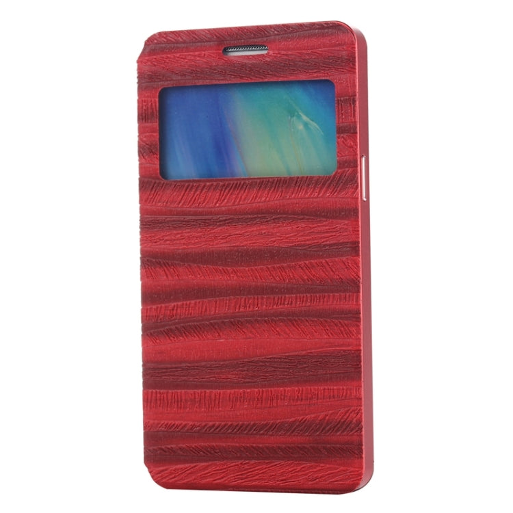 2 in 1 Metal Bumper Frame Horizontal Flip Leather Case with Caller ID Display and Holder for Galaxy A5 / A500F