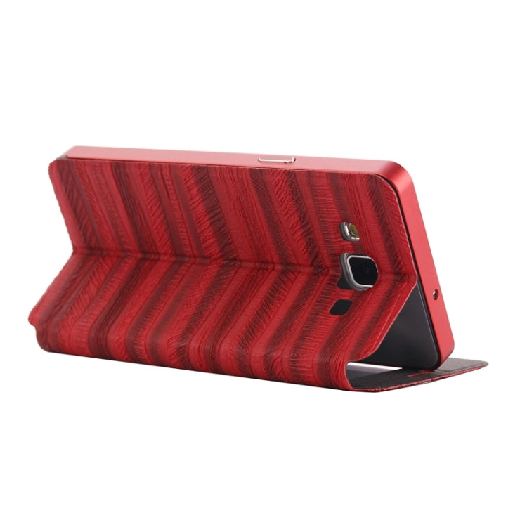 2 in 1 Metal Bumper Frame Horizontal Flip Leather Case with Caller ID Display and Holder for Galaxy A5 / A500F