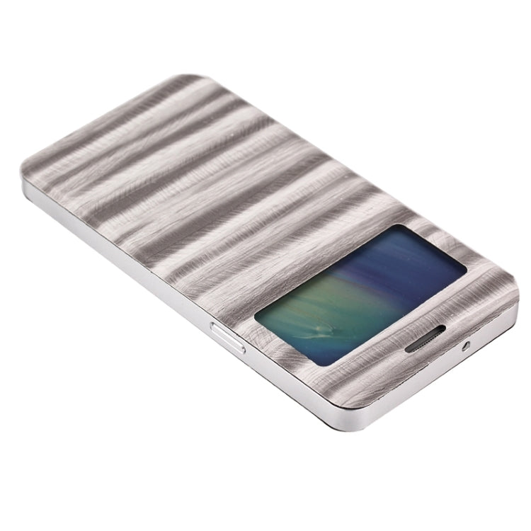 2 in 1 Metal Bumper Frame Horizontal Flip Leather Case with Caller ID Display and Holder for Galaxy A3 / A300F