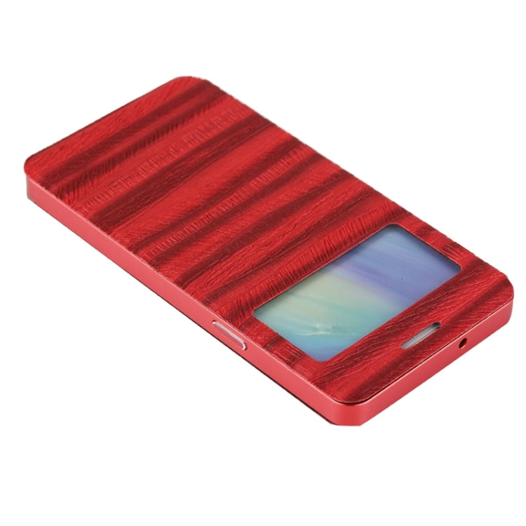 2 in 1 Metal Bumper Frame Horizontal Flip Leather Case with Caller ID Display and Holder for Galaxy A3 / A300F