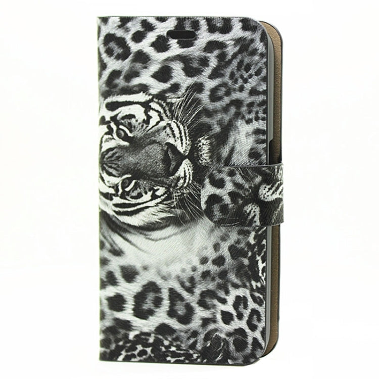 leopard Texture Horizontal Flip Magnetic Buckle Leather Case with Card Slots & Holder for Galaxy S6