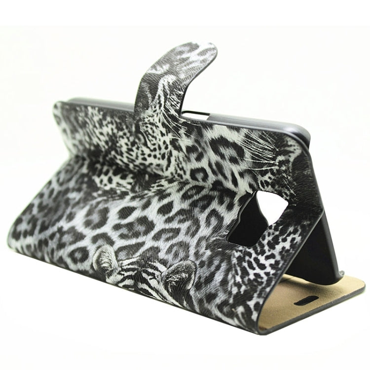 leopard Texture Horizontal Flip Magnetic Buckle Leather Case with Card Slots & Holder for Galaxy S6