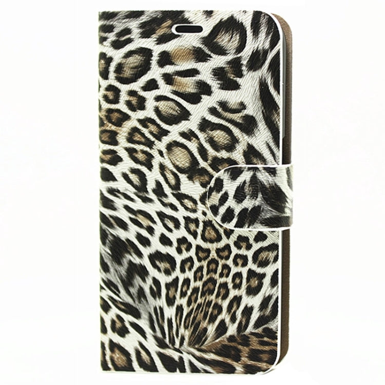 leopard Texture Horizontal Flip Magnetic Buckle Leather Case with Card Slots & Holder for Galaxy S6