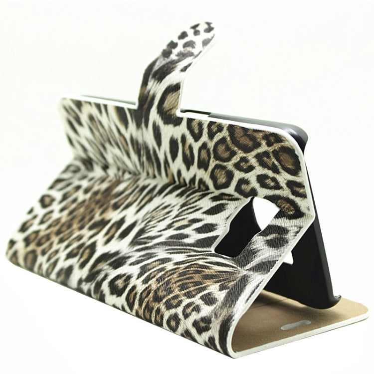 leopard Texture Horizontal Flip Magnetic Buckle Leather Case with Card Slots & Holder for Galaxy S6