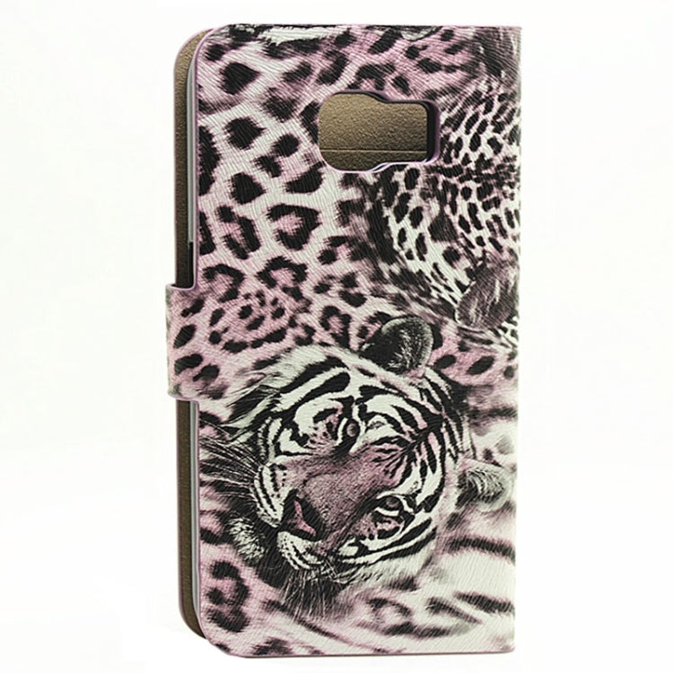 leopard Texture Horizontal Flip Magnetic Buckle Leather Case with Card Slots & Holder for Galaxy S6