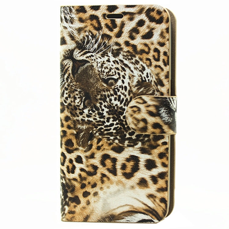 leopard Texture Horizontal Flip Magnetic Buckle Leather Case with Card Slots & Holder for Galaxy S6