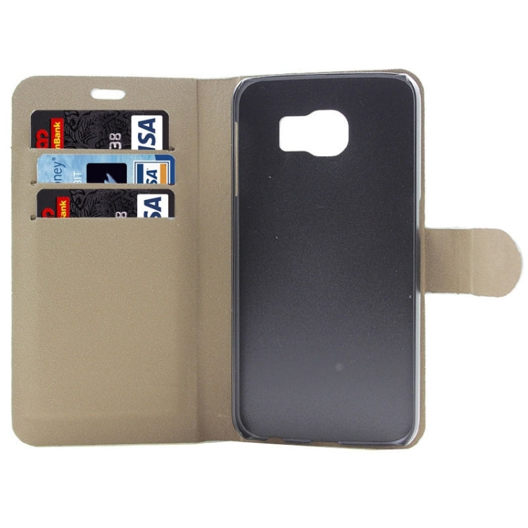 leopard Texture Horizontal Flip Magnetic Buckle Leather Case with Card Slots & Holder for Galaxy S6