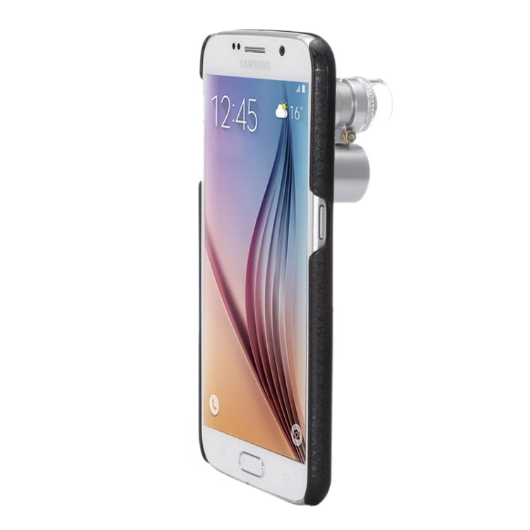 60X Zoom Microscope Magnifier with Back Cover and Light, For Galaxy S6 / G920(Black)