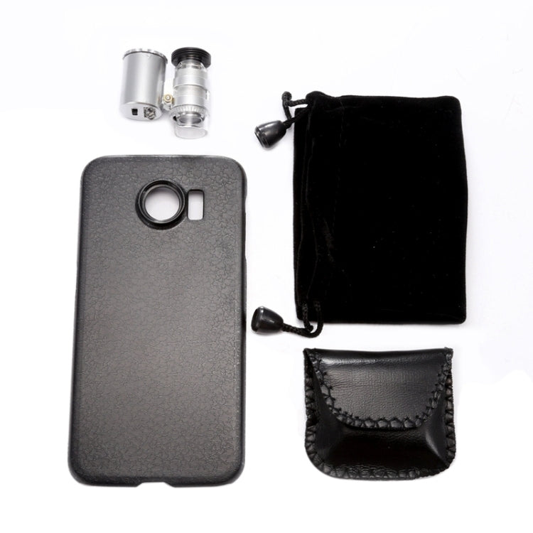 60X Zoom Microscope Magnifier with Back Cover and Light, For Galaxy S6 / G920(Black)
