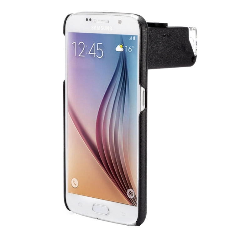 60-100X Zoom Microscope Magnifier with Back Cover and Light, For Galaxy S6 / G920(Black)