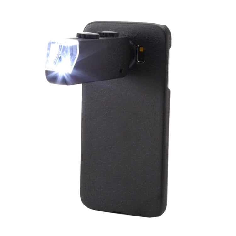 60-100X Zoom Microscope Magnifier with Back Cover and Light, For Galaxy S6 / G920(Black)