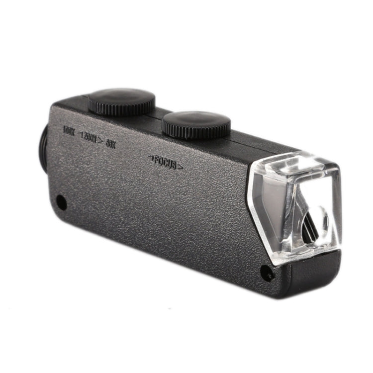 60-100X Zoom Microscope Magnifier with Back Cover and Light, For Galaxy S6 / G920(Black)