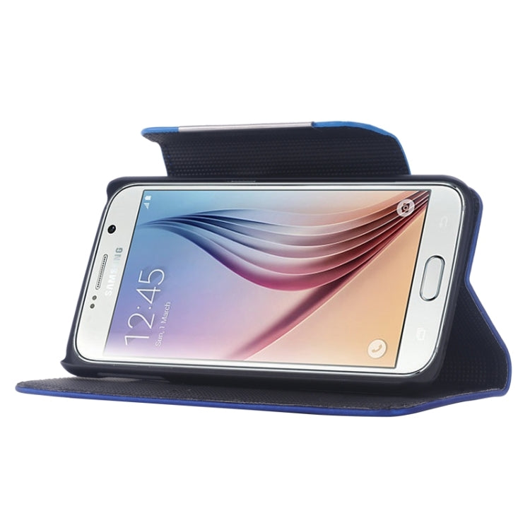 For Galaxy S6 / G920 Frosted Texture Horizontal Flip Magnetic Buckle Leather Case with Card Slots & Wallet & Holder & Lanyard