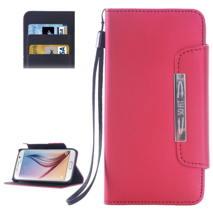 For Galaxy S6 / G920 Frosted Texture Horizontal Flip Magnetic Buckle Leather Case with Card Slots & Wallet & Holder & Lanyard
