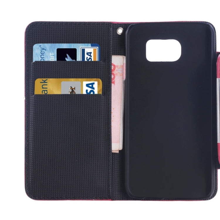 For Galaxy S6 / G920 Frosted Texture Horizontal Flip Magnetic Buckle Leather Case with Card Slots & Wallet & Holder & Lanyard