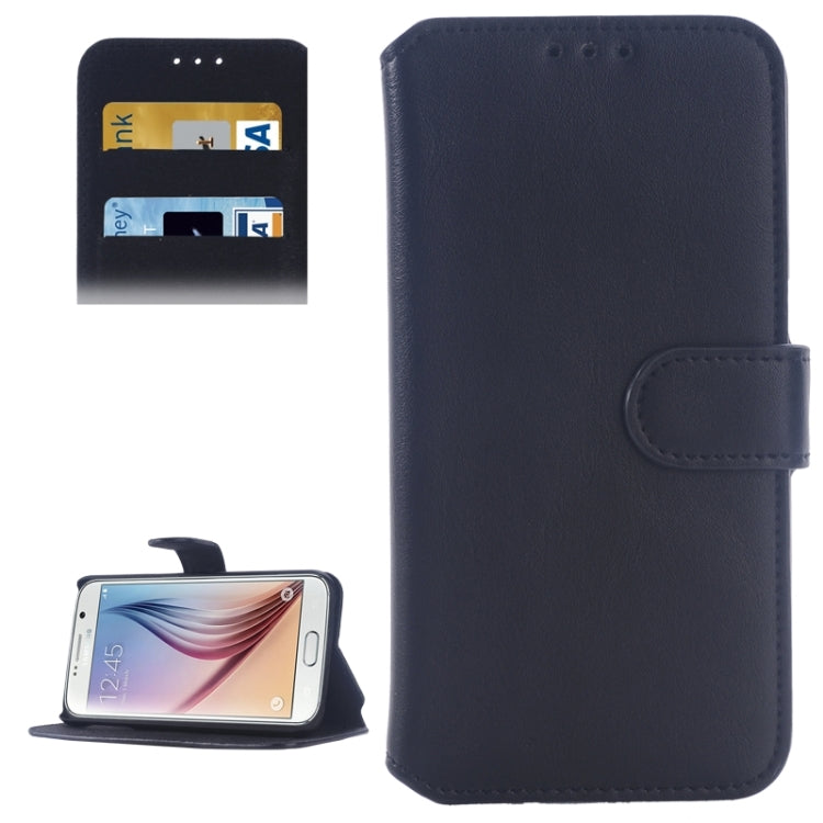 For Galaxy S6 / G920 Horizontal Flip Magnetic Buckle Leather Case with Card Slots & Holder