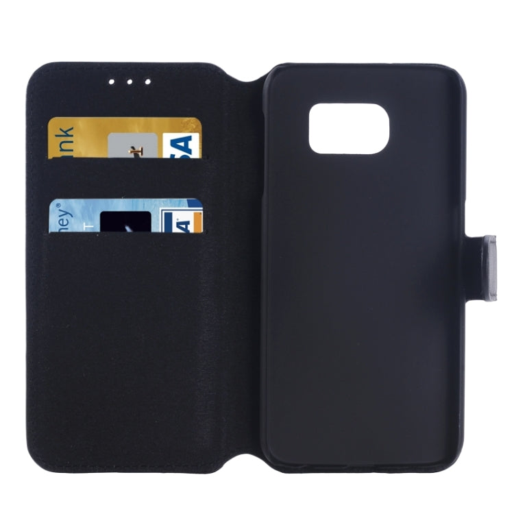 For Galaxy S6 / G920 Horizontal Flip Magnetic Buckle Leather Case with Card Slots & Holder