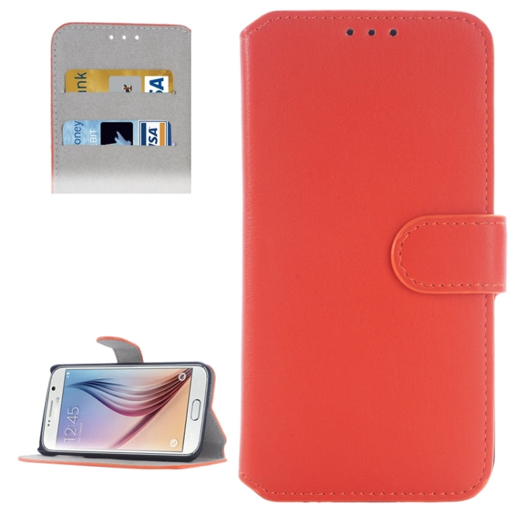 For Galaxy S6 / G920 Horizontal Flip Magnetic Buckle Leather Case with Card Slots & Holder
